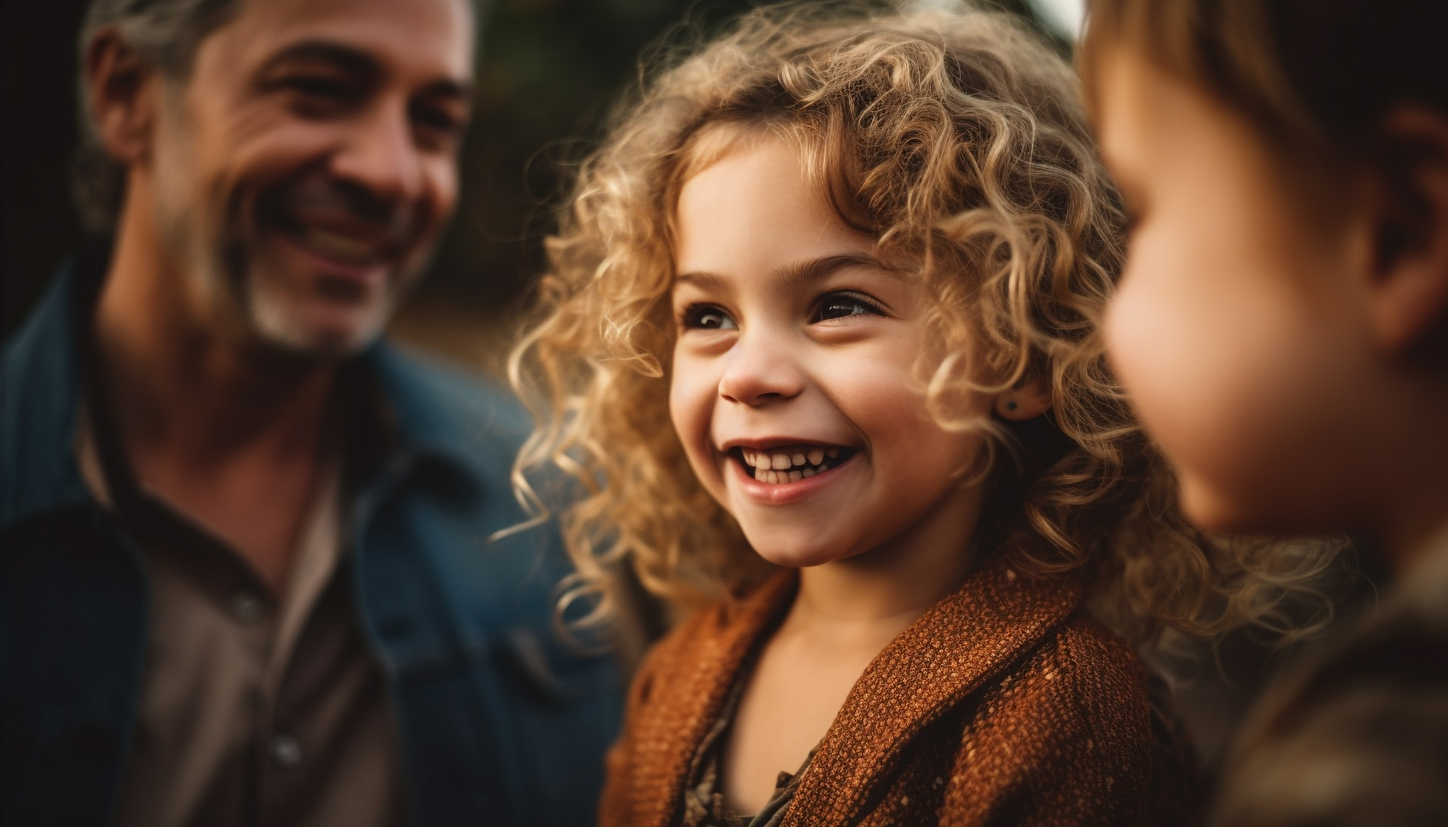 Lächelnder Vater mit Kindern